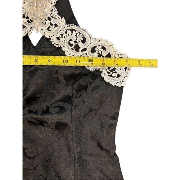 Jessica McClintock Gunne Sax vintage 80s choker collar beaded open shoulder broc - Picture 5 of 14
